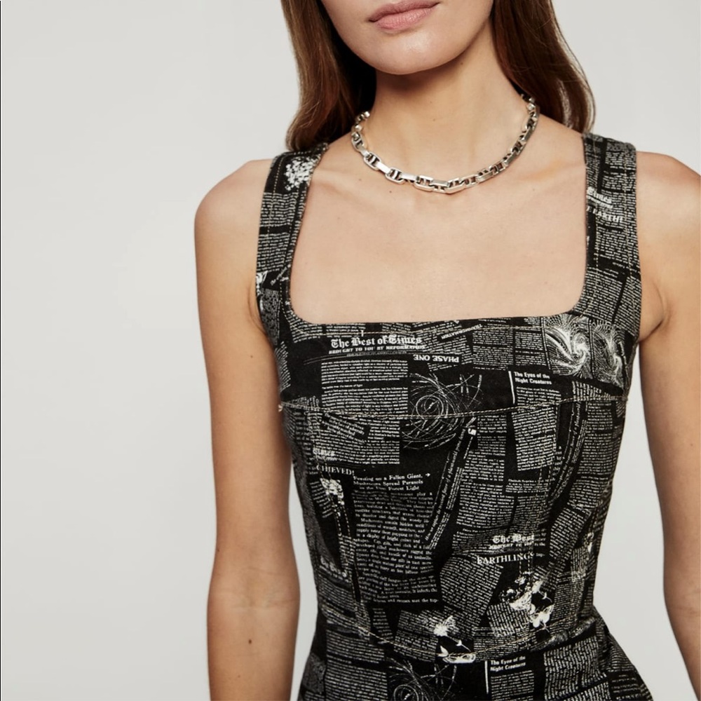 Reformation Davies Style Zine Bustier Denim Mini Dress